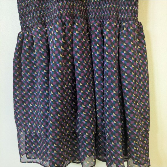 Ramy Brook 100% Silk Printed Eloise Mini Dress Triangle Geo Purple S Small - Picture 4 of 6